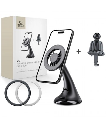 Tech-Protect N56 Car Holder for Dashboard, Windshield or Air Vent Mount - Black