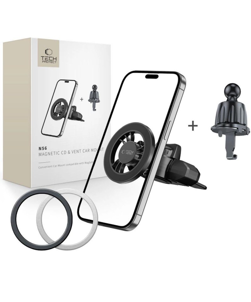 Tech-Protect N56 Magnetic MafSafe Car Holder CD Slot Mount - Black