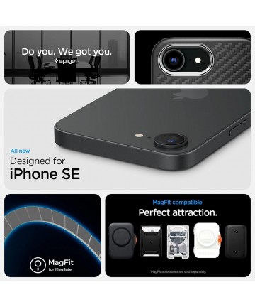Spigen Enzo Aramid MagSafe Case for iPhone 16e / 17e - Black