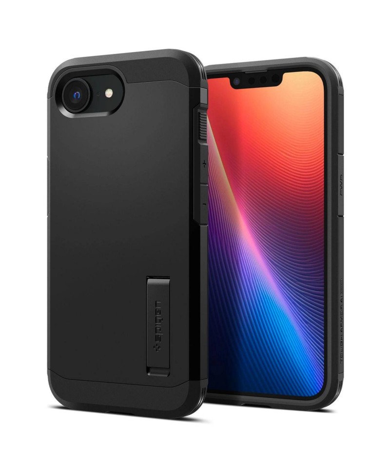 Spigen Tough Armor Case with MagSafe for iPhone 16e / 17e with Stand - Black
