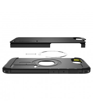 Spigen Tough Armor Case with MagSafe for iPhone 16e / 17e with Stand - Black