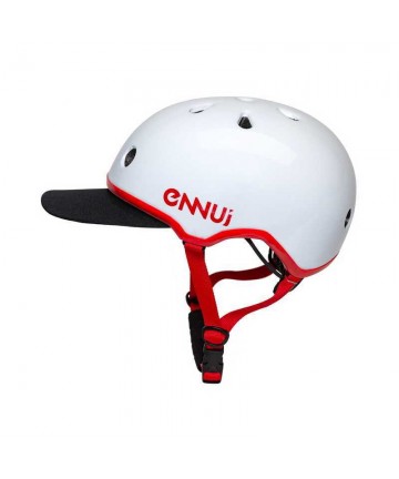 ENNUI elite white red shiny κράνος με αφαιρούμενο peak (54-59cm)