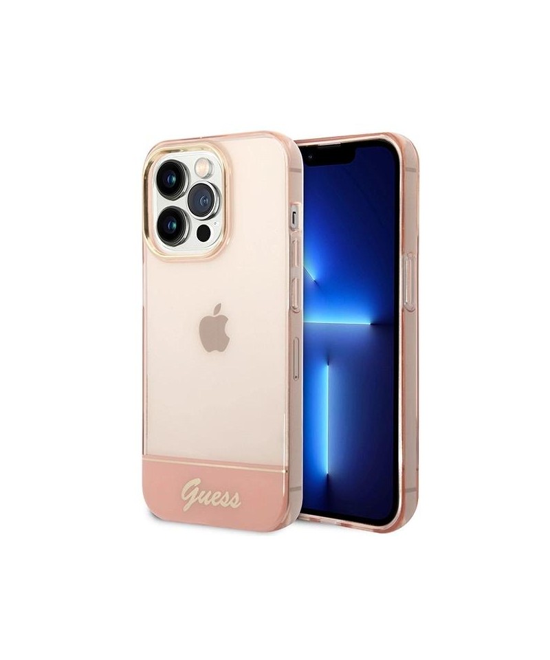 Guess Translucent iPhone 14 Pro Max 6.7" Case - Pink