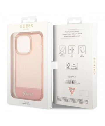 Guess Translucent iPhone 14 Pro Max 6.7" Case - Pink