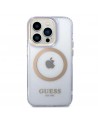 Guess Gold Outline Translucent MagSafe Case for iPhone 14 Pro Max 6.7" - Purple