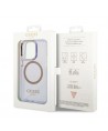 Guess Gold Outline Translucent MagSafe Case for iPhone 14 Pro Max 6.7" - Purple