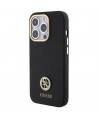 Guess Silicone Logo Strass 4G Case for iPhone 15 Pro - Black