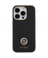 Guess Silicone Logo Strass 4G Case for iPhone 15 Pro - Black