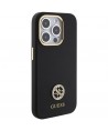 Guess Silicone Logo Strass 4G Case for iPhone 15 Pro - Black