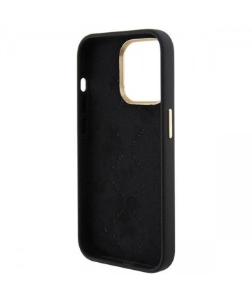 Guess Silicone Logo Strass 4G Case for iPhone 15 Pro - Black