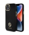 Guess Silicone Logo Strass 4G Case for iPhone 15 - Black