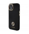 Guess Silicone Logo Strass 4G Case for iPhone 15 - Black