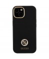 Guess Silicone Logo Strass 4G Case for iPhone 15 - Black