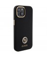 Guess Silicone Logo Strass 4G Case for iPhone 15 - Black