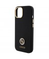 Guess Silicone Logo Strass 4G Case for iPhone 15 - Black