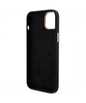 Guess Silicone Logo Strass 4G Case for iPhone 15 - Black