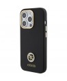 Guess Silicone Logo Strass 4G case for iPhone 15 Pro Max - black