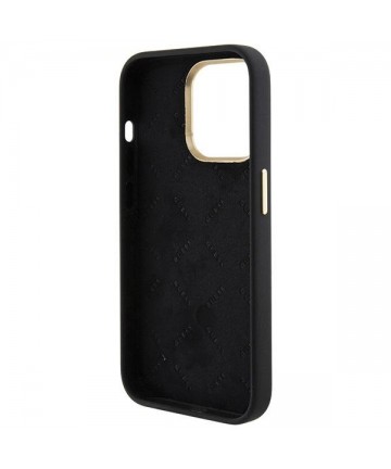 Guess Silicone Logo Strass 4G case for iPhone 15 Pro Max - black