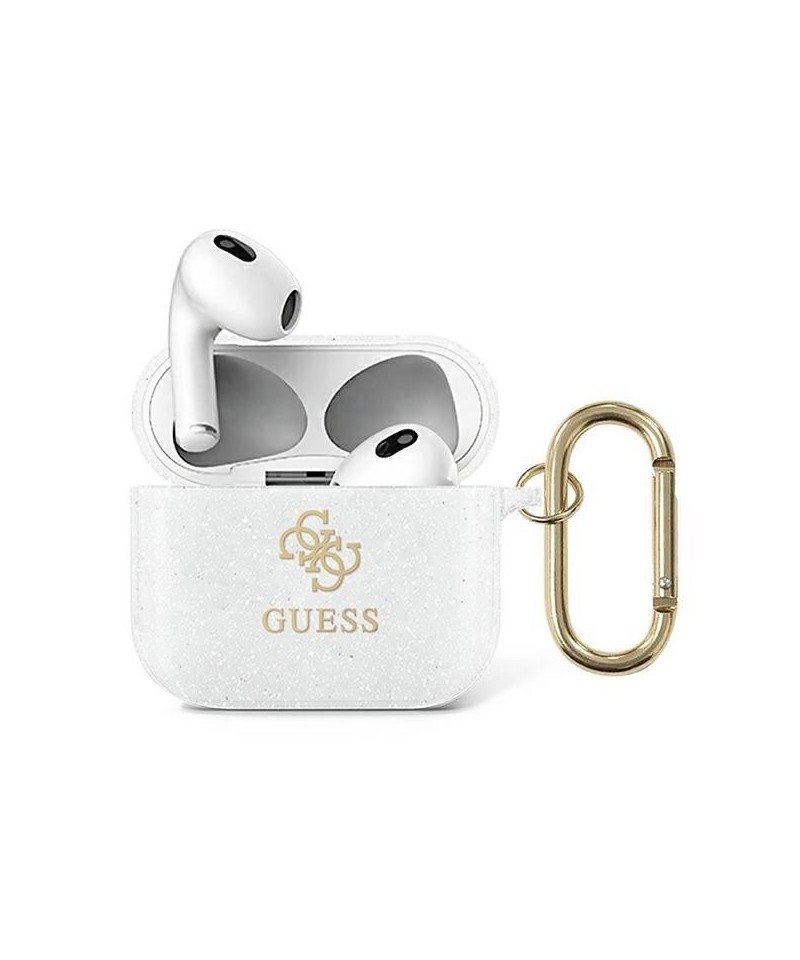 Guess GUA3UCG4GT AirPods 3 cover Transparent Glitter Collection