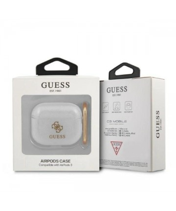 Guess GUA3UCG4GT AirPods 3 cover Transparent Glitter Collection