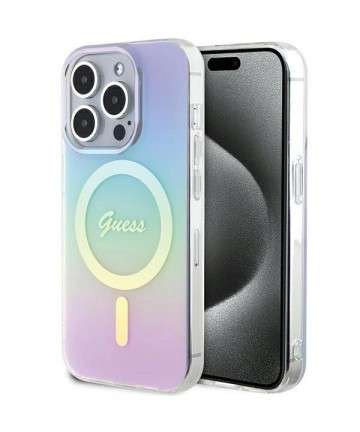 Guess GUHMP15XHITSU iPhone 15 Pro Max 6.7" purple/purple hardcase IML Iridescent MagSafe