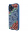Guess GUHMP16SP4ROPEMCB iPhone 16 6.1" blue/blue hardcase 4G Flowers Print MagSafe