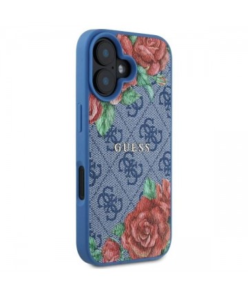 Guess GUHMP16SP4ROPEMCB iPhone 16 6.1" blue/blue hardcase 4G Flowers Print MagSafe