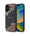 Guess GUHMP16SP4ROPEMCK iPhone 16 6.1" black/black hardcase 4G Flowers Print MagSafe