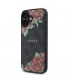 Guess GUHMP16SP4ROPEMCK iPhone 16 6.1" black/black hardcase 4G Flowers Print MagSafe