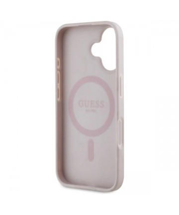 Guess GUHMP16SP4ROPEMCP iPhone 16 6.1" pink/pink hardcase 4G Flowers Print MagSafe