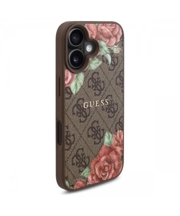 Guess GUHMP16SP4ROPEMCW iPhone 16 6.1" brown/brown hardcase 4G Flowers Print MagSafe