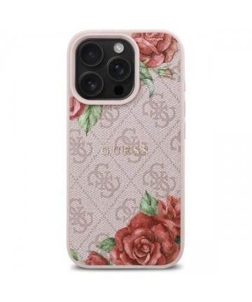 Guess GUHMP16XP4ROPEMCP iPhone 16 Pro Max 6.9" pink/pink hardcase 4G Flowers Print MagSafe