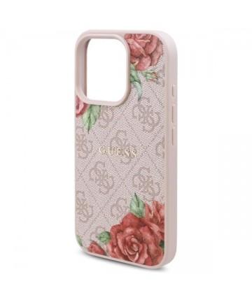 Guess GUHMP16XP4ROPEMCP iPhone 16 Pro Max 6.9" pink/pink hardcase 4G Flowers Print MagSafe
