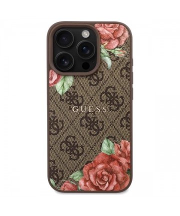 Guess GUHMP16XP4ROPEMCW iPhone 16 Pro Max 6.9" brown/brown hardcase 4G Flowers Print MagSafe