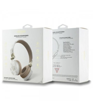 Guess Bluetooth ENC GUBH70E4PTMH on-ear headphones white 4G Triangle Round Shape