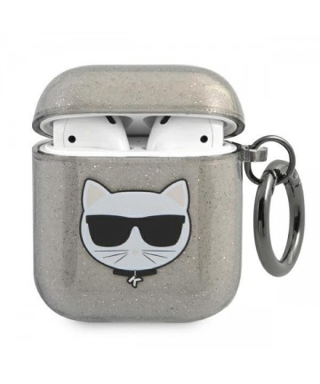 Karl Lagerfeld KLA2UCHGK AirPods 1/2 cover black/black Glitter Choupette