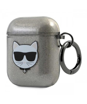 Karl Lagerfeld KLA2UCHGK AirPods 1/2 cover black/black Glitter Choupette
