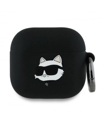 Karl Lagerfeld Silicone Choupette Head 3D Case for AirPods 4 - Black
