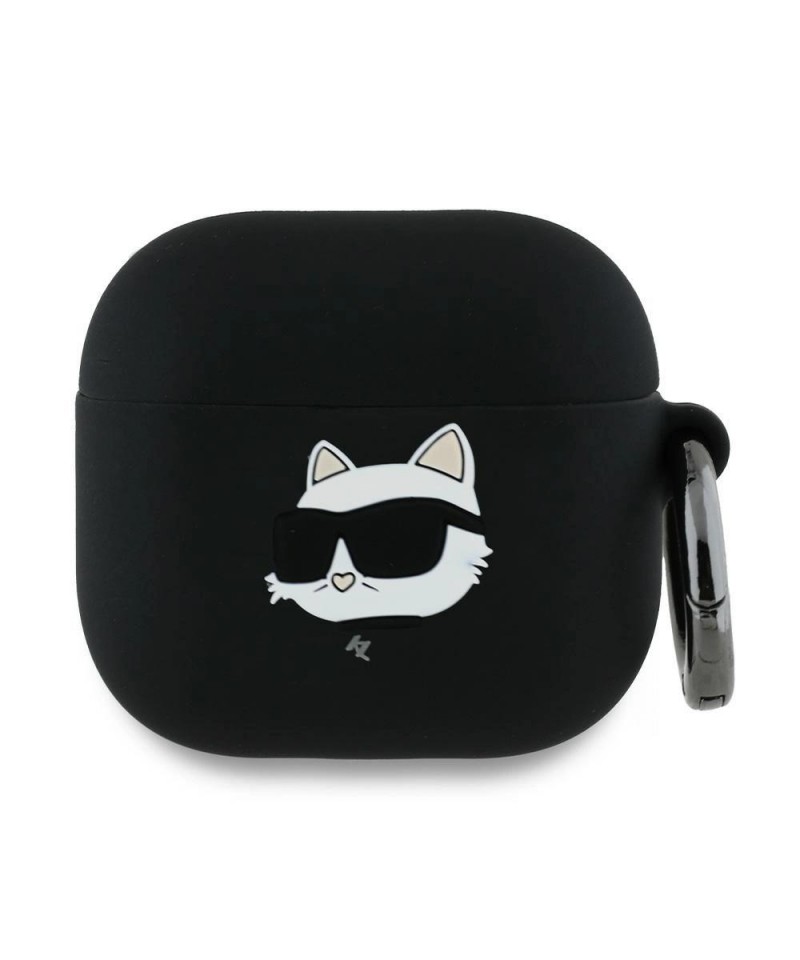 Karl Lagerfeld Silicone Choupette Head 3D Case for AirPods 4 - Black