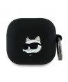Karl Lagerfeld Silicone Choupette Head 3D Case for AirPods 4 - Black