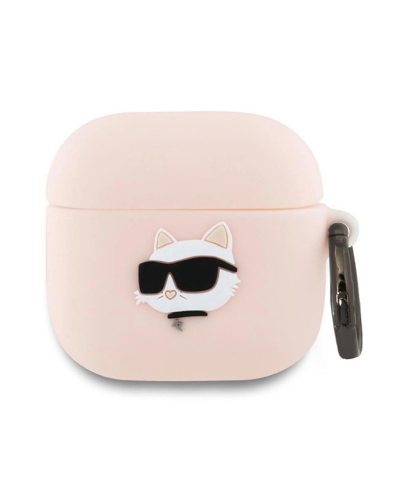 Karl Lagerfeld Silicone Choupette Head 3D Case for AirPods 4 - Pink