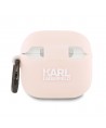 Karl Lagerfeld Silicone Choupette Head 3D Case for AirPods 4 - Pink