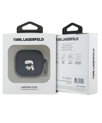 Karl Lagerfeld Silicone Karl Head 3D Case for AirPods 4 - Black