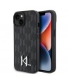 Karl Lagerfeld KLHCP15SPKLPKLK iPhone 15 / 14 / 13 6.1" black/black hardcase Leather Monogram Hot Stamp Metal Logo
