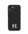 Karl Lagerfeld KLHCP15SPKLPKLK iPhone 15 / 14 / 13 6.1" black/black hardcase Leather Monogram Hot Stamp Metal Logo