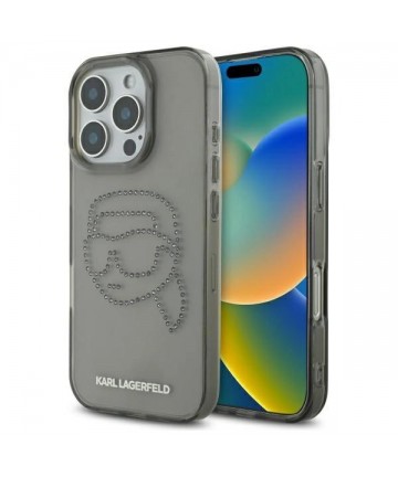 Karl Lagerfeld KLHCP16XHKHDCELK iPhone 16 Pro Max 6.9" black/black hardcase IML Rhinestones Karl Head