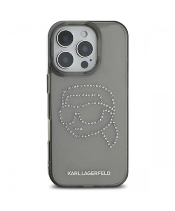 Karl Lagerfeld KLHCP16XHKHDCELK iPhone 16 Pro Max 6.9" black/black hardcase IML Rhinestones Karl Head