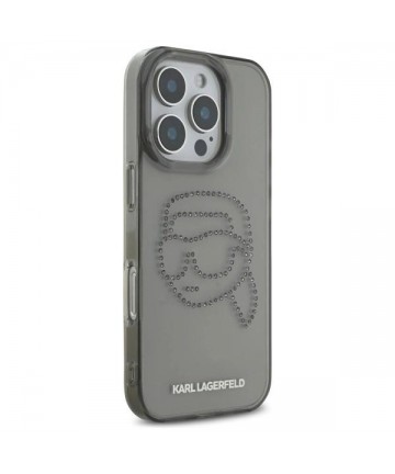 Karl Lagerfeld KLHCP16XHKHDCELK iPhone 16 Pro Max 6.9" black/black hardcase IML Rhinestones Karl Head