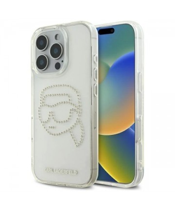 Karl Lagerfeld KLHCP16XHKHDCELT iPhone 16 Pro Max 6.9" transparent hardcase IML Rhinestones Karl Head