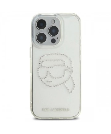Karl Lagerfeld KLHCP16XHKHDCELT iPhone 16 Pro Max 6.9" transparent hardcase IML Rhinestones Karl Head